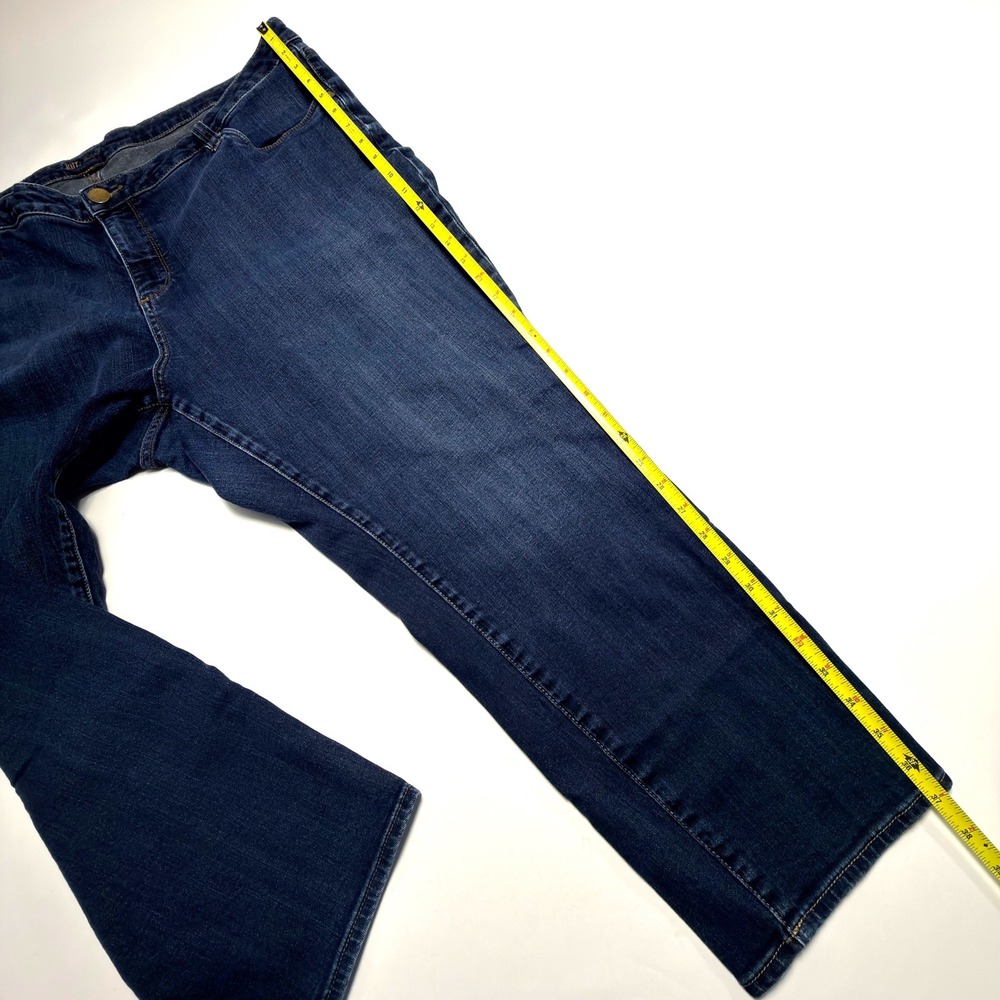 KUT from the Kloth Cropped Kick Flare Jeans 24W Dark Wash Plus - Picture 3 of 11
